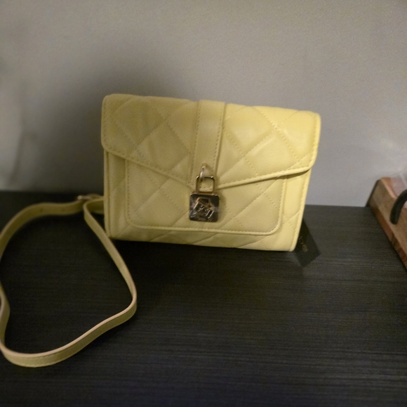 Handbags - Bebe Quilted Yellow Crossbody Bag - Elegant Everyday Style Nwt